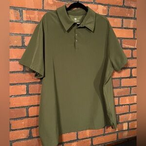 All In Motion Men's Olive Stretch Athletic Short Sleeve Polo Shirt XXL